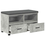 Flurbank mit Kissen mit Schubladen Betongrau 80 x 38 x 46 cm