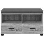 Flurbank mit Kissen mit Regal Graues Sonoma 80 x 38 x 46 cm