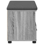 Flurbank mit Kissen mit Regal Graues Sonoma 80 x 38 x 46 cm