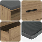 Flurbank mit Kissen mit Regal Artisan-Eiche 80 x 38 x 46 cm