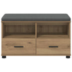Flurbank mit Kissen mit Regal Artisan-Eiche 80 x 38 x 46 cm