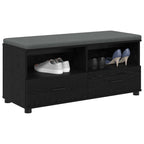 Flurbank mit Kissen mit Regal Schwarze Eiche 100 x 38 x 46 cm