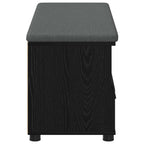 Flurbank mit Kissen mit Regal Schwarze Eiche 100 x 38 x 46 cm