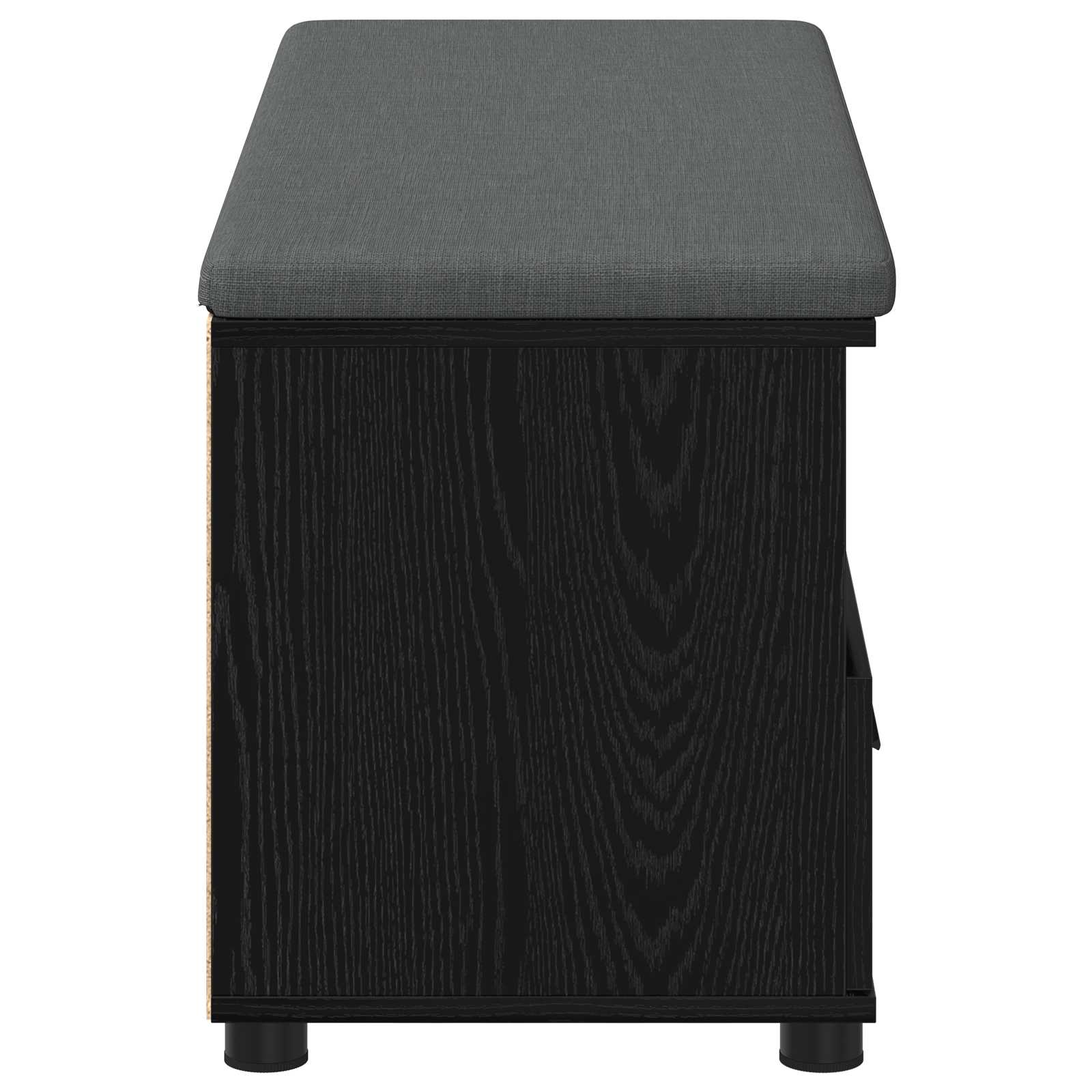 Flurbank mit Kissen mit Regal Schwarze Eiche 100 x 38 x 46 cm