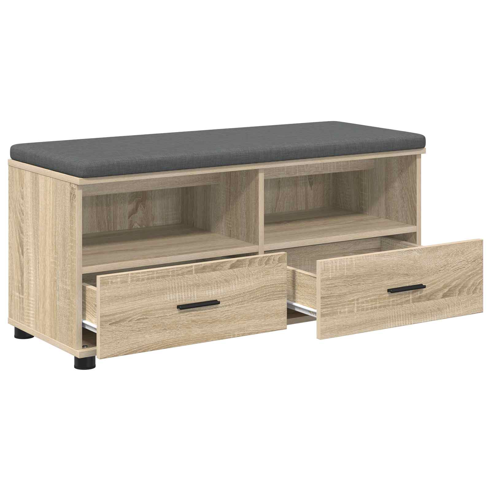 Flurbank mit Kissen mit Regal Sonoma-Eiche 100 x 38 x 46 cm