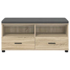 Flurbank mit Kissen mit Regal Sonoma-Eiche 100 x 38 x 46 cm