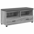 Flurbank mit Kissen mit Regal Graues Sonoma 100 x 38 x 46 cm