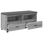 Flurbank mit Kissen mit Regal Graues Sonoma 100 x 38 x 46 cm