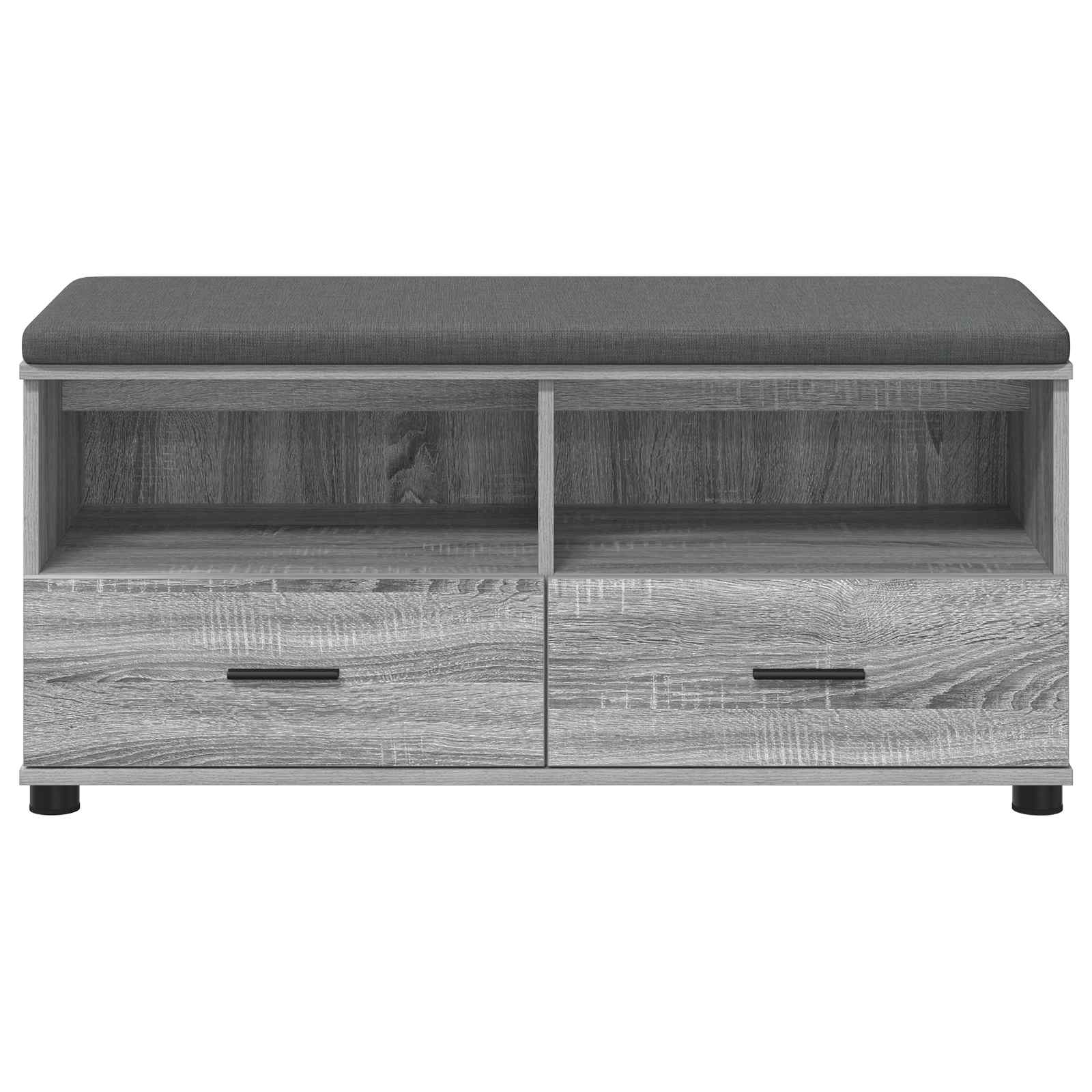 Flurbank mit Kissen mit Regal Graues Sonoma 100 x 38 x 46 cm