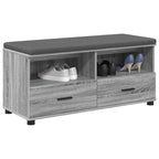 Flurbank mit Kissen mit Regal Graues Sonoma 100 x 38 x 46 cm