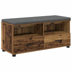 Flurbank mit Kissen mit Schubladen Altholz 100 x 38 x 46 cm