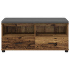 Flurbank mit Kissen mit Schubladen Altholz 100 x 38 x 46 cm