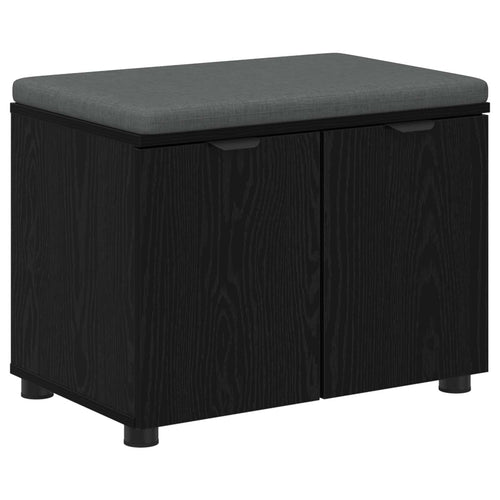 Flurbank mit Kissen mit Regal Schwarze Eiche 60 x 38 x 46 cm