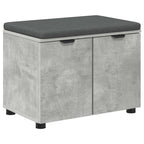 Flurbank mit Kissen mit Regal mit Tür Betongrau 60 x 38 x 46 cm