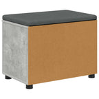 Flurbank mit Kissen mit Regal mit Tür Betongrau 60 x 38 x 46 cm