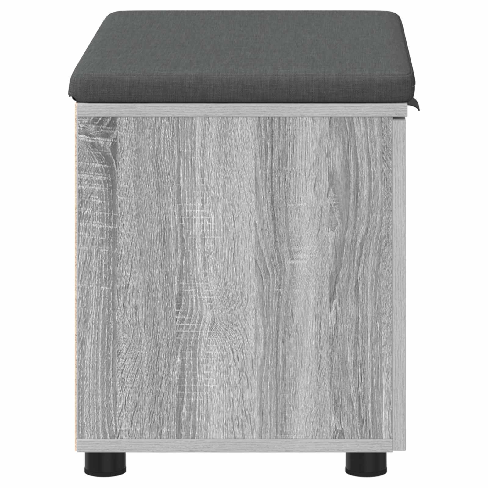Flurbank mit Kissen mit Regal Graues Sonoma 60 x 38 x 46 cm