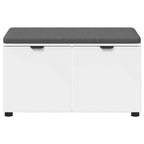 Flurbank mit Kissen mit Regal mit Speicher Weiß 80 x 38 x 46 cm
