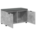 Flurbank mit Kissen mit Regal mit Tür Betongrau 80 x 38 x 46 cm