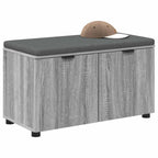 Flurbank mit Kissen mit Regal Graues Sonoma 80 x 38 x 46 cm