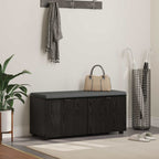Flurbank mit Kissen mit Regal Schwarze Eiche 100 x 38 x 46 cm