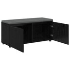 Flurbank mit Kissen mit Regal Schwarze Eiche 100 x 38 x 46 cm