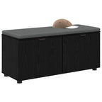 Flurbank mit Kissen mit Regal Schwarze Eiche 100 x 38 x 46 cm