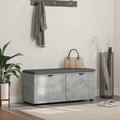Flurbank mit Kissen mit Regal Betongrau 100 x 38 x 46 cm