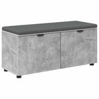 Flurbank mit Kissen mit Regal Betongrau 100 x 38 x 46 cm