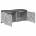 Flurbank mit Kissen mit Regal Betongrau 100 x 38 x 46 cm