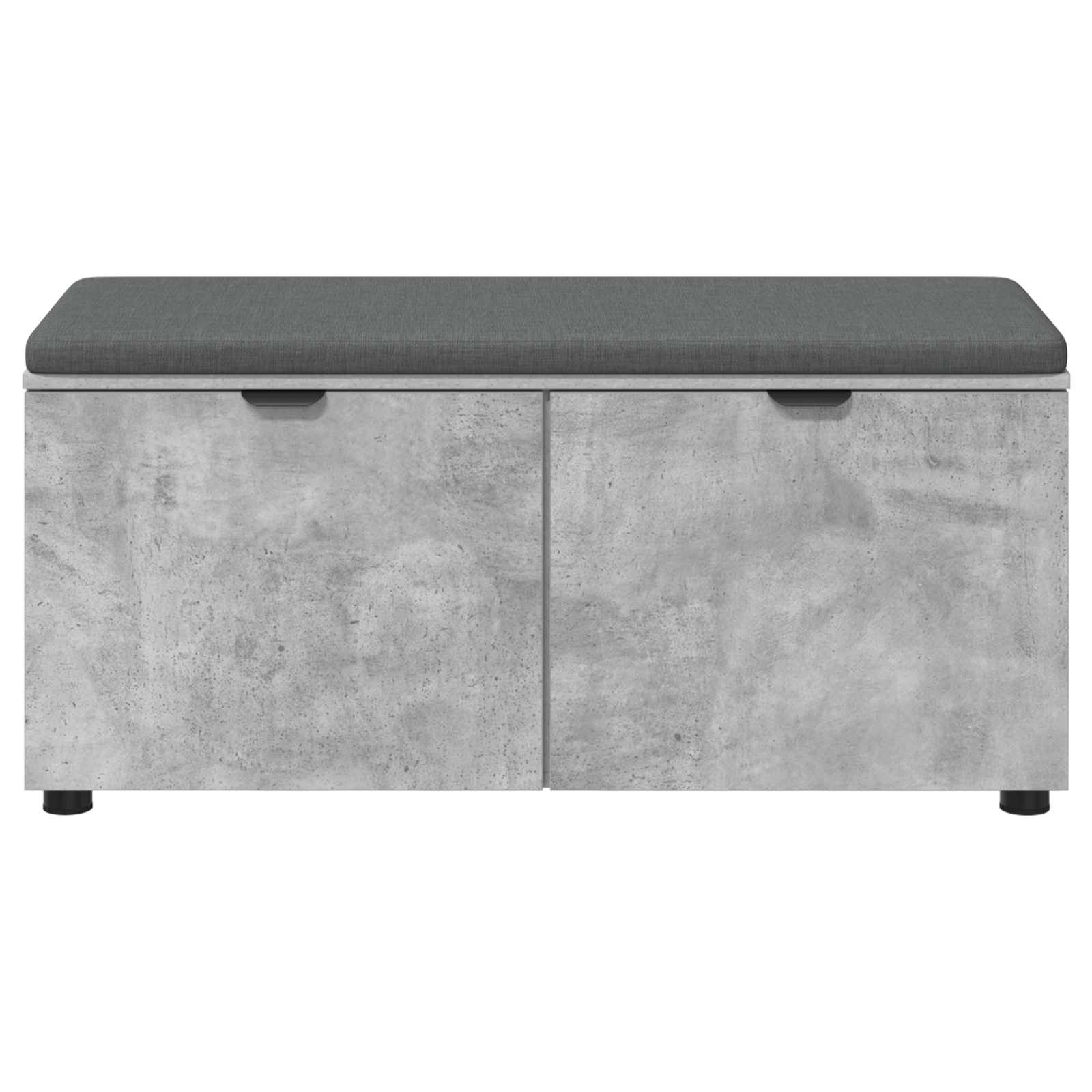 Flurbank mit Kissen mit Regal Betongrau 100 x 38 x 46 cm
