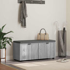 Flurbank mit Kissen mit Regal Graues Sonoma 100 x 38 x 46 cm
