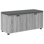 Flurbank mit Kissen mit Regal Graues Sonoma 100 x 38 x 46 cm