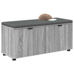 Flurbank mit Kissen mit Regal Graues Sonoma 100 x 38 x 46 cm