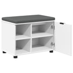 Flurbank mit Kissen mit Regal mit Speicher Weiß 60 x 38 x 46 cm