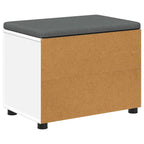 Flurbank mit Kissen mit Regal mit Speicher Weiß 60 x 38 x 46 cm