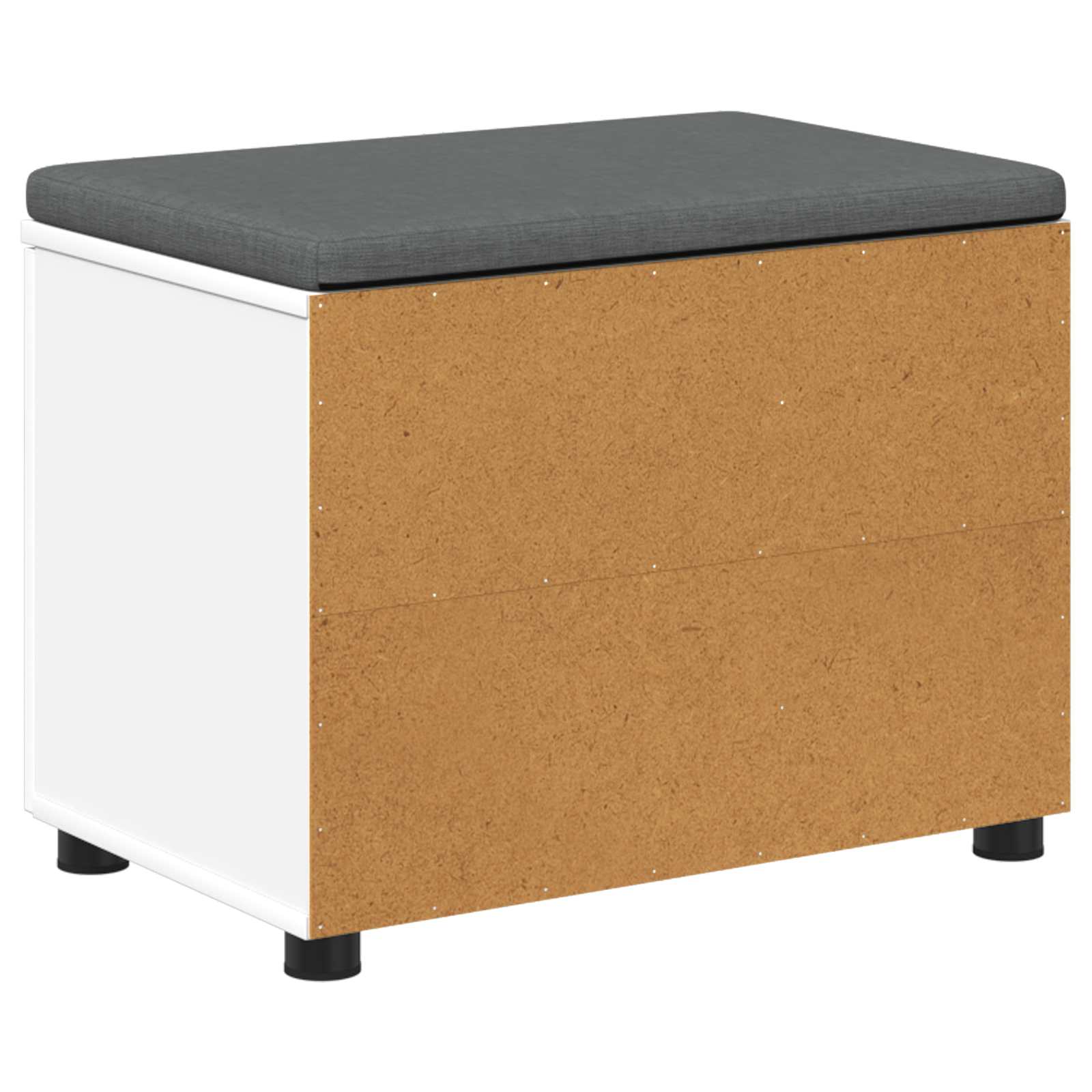 Flurbank mit Kissen mit Regal mit Speicher Weiß 60 x 38 x 46 cm