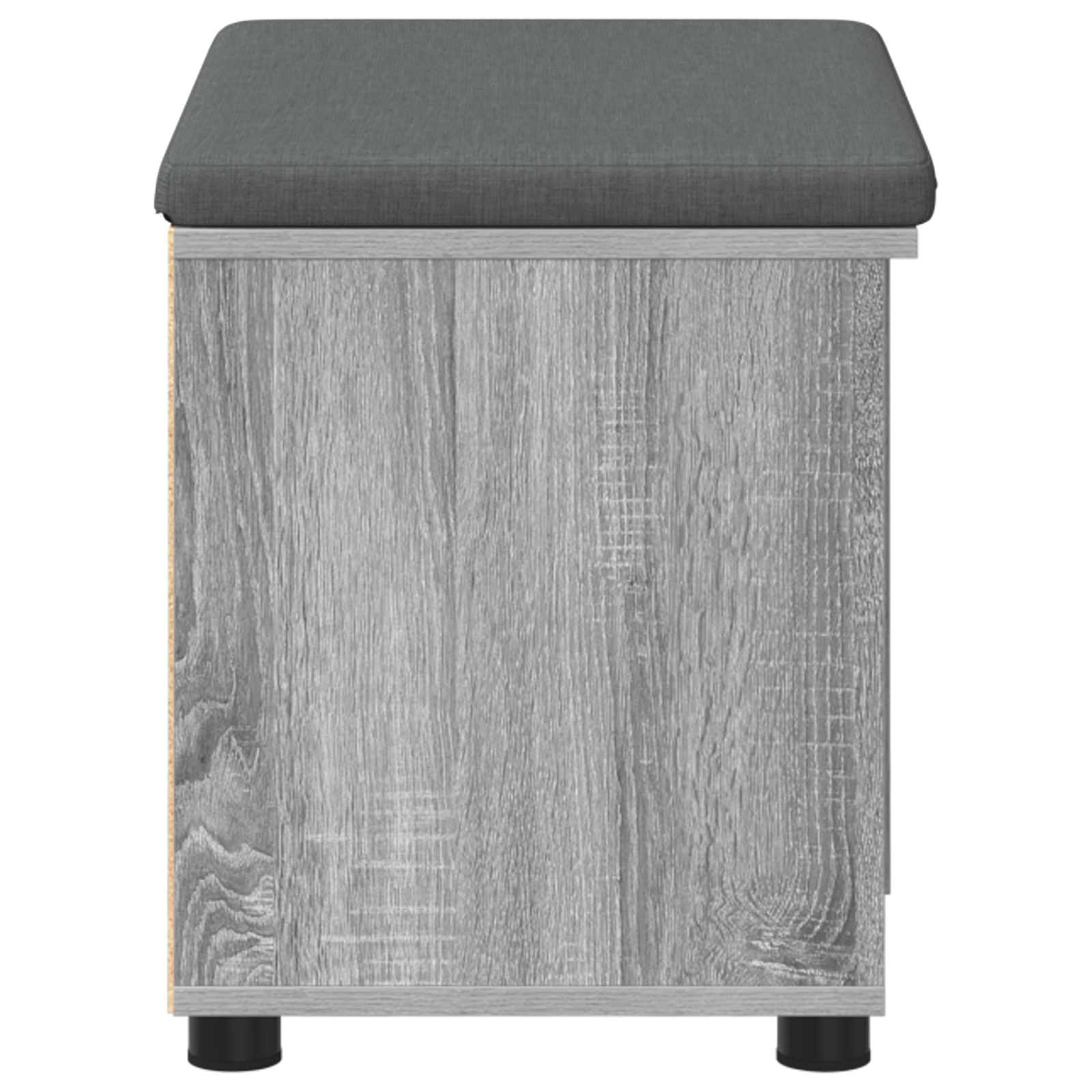 Flurbank mit Kissen mit Regal Graues Sonoma 60 x 38 x 46 cm