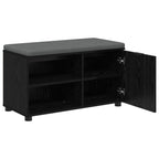 Flurbank mit Kissen mit Regal Schwarze Eiche 80 x 38 x 46 cm
