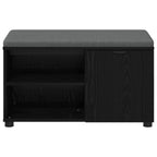 Flurbank mit Kissen mit Regal Schwarze Eiche 80 x 38 x 46 cm