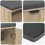 Flurbank mit Kissen mit Regal Sonoma-Eiche 80 x 38 x 46 cm