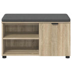 Flurbank mit Kissen mit Regal Sonoma-Eiche 80 x 38 x 46 cm