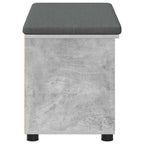 Flurbank mit Kissen mit Regal mit Tür Betongrau 80 x 38 x 46 cm
