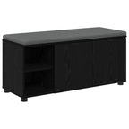 Flurbank mit Kissen mit Regal Schwarze Eiche 100 x 38 x 46 cm