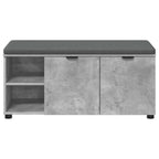 Flurbank mit Kissen mit Regal Betongrau 100 x 38 x 46 cm