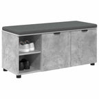 Flurbank mit Kissen mit Regal Betongrau 100 x 38 x 46 cm