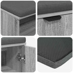 Flurbank mit Kissen mit Regal Graues Sonoma 100 x 38 x 46 cm