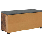Flurbank mit Kissen mit Regal mit Tür Altholz 100 x 38 x 46 cm