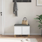 Flurbank Weiß 60 x 38 x 46 cm Holzwerkstoff und Stoff