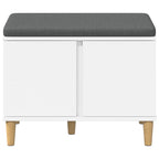 Flurbank Weiß 60 x 38 x 46 cm Holzwerkstoff und Stoff