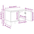 Flurbank Weiß 60 x 38 x 46 cm Holzwerkstoff und Stoff